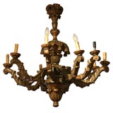 Ten  Arm Italian Gilt wood Chandelier