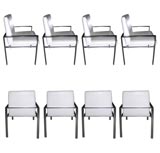 Set of 8 1970's Aluminum Framed Dining Chairs