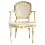 Louis XVI Style Oval Caned Fauteuil