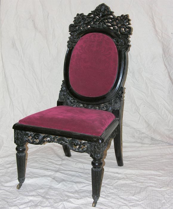 Pair of Anglo- Colonial  side chairs