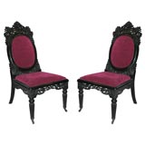 Pair of Anglo- Colonial  side chairs