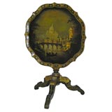 A 19th century  Painted and Decorated  Tilt/top Table