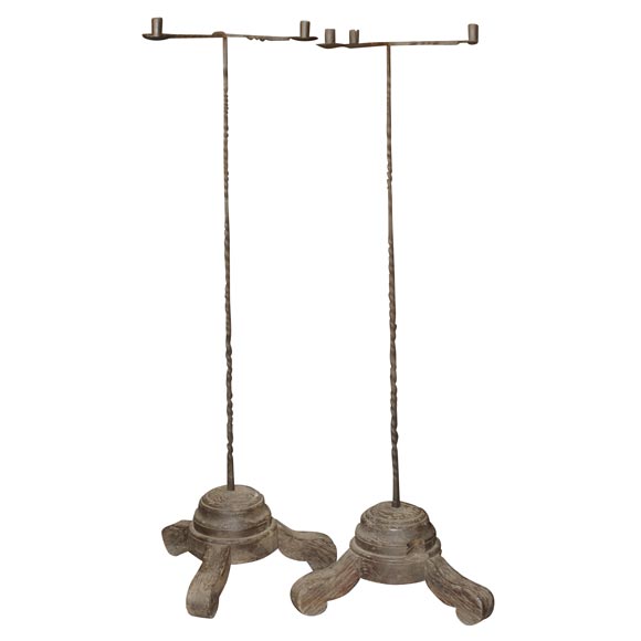 Pair of 18th Century Candle Stands