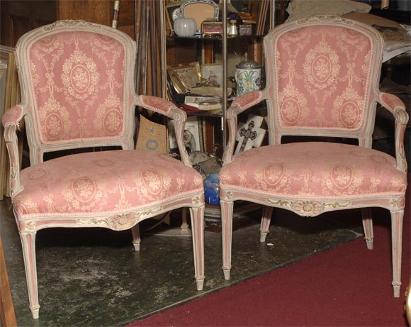 Exceptional Pair of 19th Century Louis XV Fauteuils
