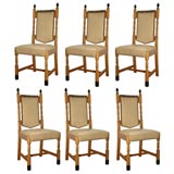 Set of six Art Deco chairs in the style of Carlo Bugatti