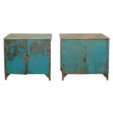 Pair of French industrial metal cabinets