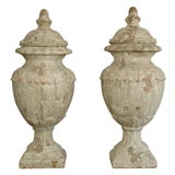 Pair of large terracotta urns