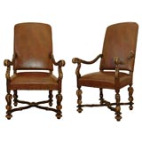 Pair Late 19th C. Italian LXIV Style Arm Chairs (GMD#1513)