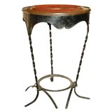 continental  iron warmer  tole top side table