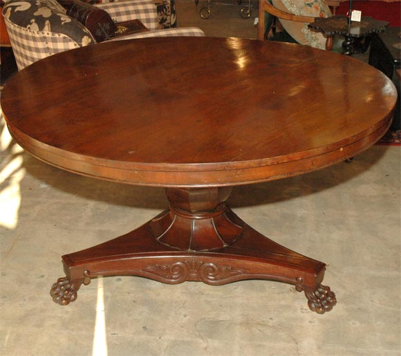 English Pedestal drum top table For Sale