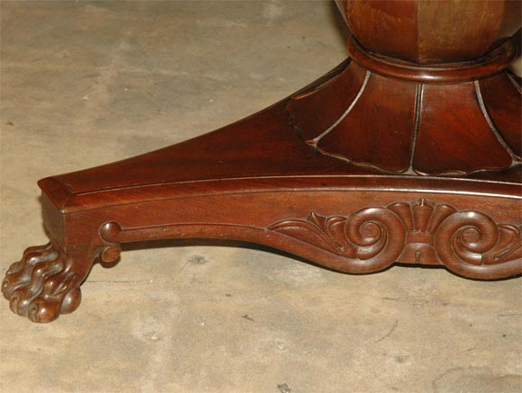 Mahogany Pedestal drum top table For Sale