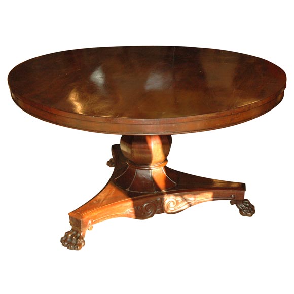 Pedestal drum top table For Sale