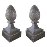 Pair of Carved Stone Finials