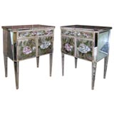 Pair of Eglomise side tables