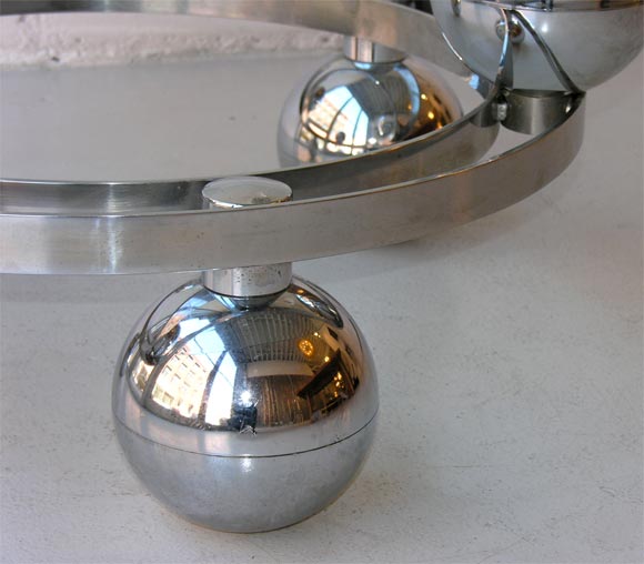 Chrome coffee table with 6 spheres