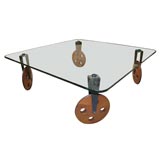 Glass Coffee Table on Wheels