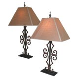 Pair of Wrought Iron Lamps Pair of Wrought Iron Lamps