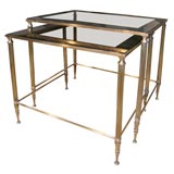 Set of Two Brass Nesting Tables