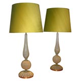 Over-Sized pair of Murano Table Lamps