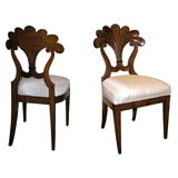 A fine pair of Biedermeier "Plume" side chairs