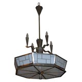 An Art Deco chandelier.