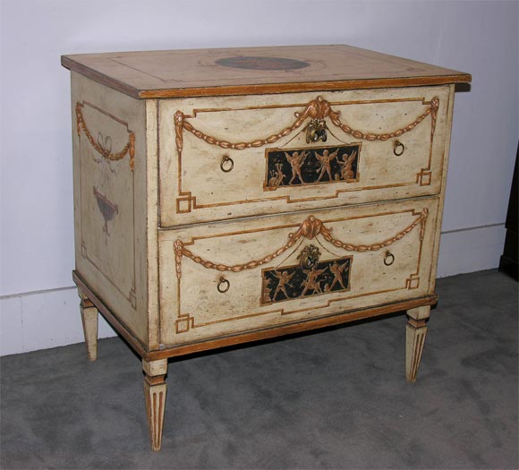 A " Pompeian " Neo-Classical  painted Italian chest