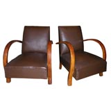 Pair of French Deco Open Arm Chairs