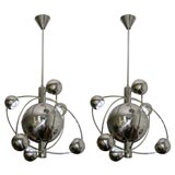 Pair of Sixties Atom Chandeliers