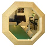 Straw Covered Octagon Shaped Mirror by Karl Springer