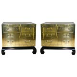 Pair of Brass Chests - Wood Base