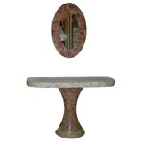 Bone Veneer Console and Mirror