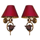 Pair of Art Deco Boar Head Sconces