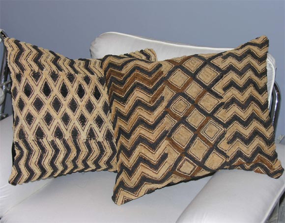 Kuba cloth pillows, imported from africa by maison lisa for mantiques modern.  We have 3 available.  $345.00/NET each