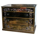 Mirrored verre eglomise set of drawers