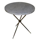Marble and Brass Tripod Table