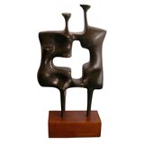 A Modernist "2 Figures" Bronze Sculpture by Ken Glenn