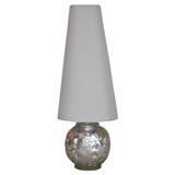 A French Silvered Glass Lamp with Custom Silk shade