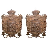 Pair Italian Silver Sconces