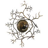 Patinated Bronze Bull's-eye Mirror