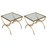 Pair of Squar Faux-bamboo Coffee Tables