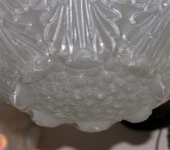 Art déco Lustre français Grosse Boule Champs Elysees de René Lalique en vente