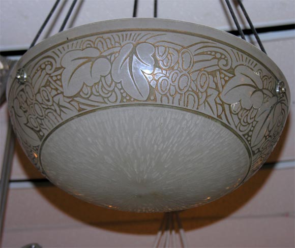 French Art Deco Chandelier In Good Condition For Sale In Bridgewater, CT