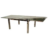 High 70
s Modern Chrome and Glass Dining Table