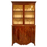 George III Inlaid Mahogany Bookcase