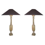Antique Pair of balustrade lamps