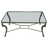 Custom Iron and Glass Coffee Table