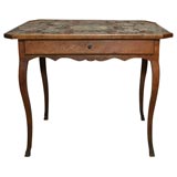 Antique 18th C Cherry Table with Needlepoint