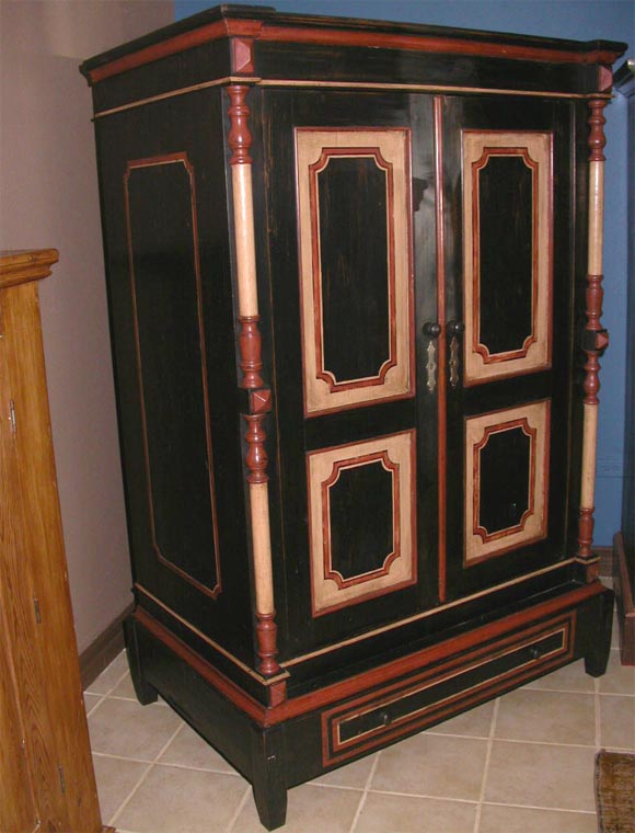 Painted Armoire, fitted as Entertainment Center