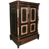 Antique Painted Armoire, fitted as Entertainment Center