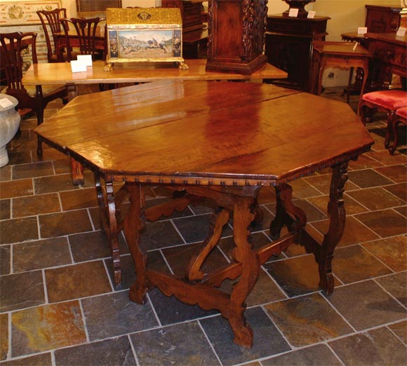 Pair of N. Italian walnut console tables